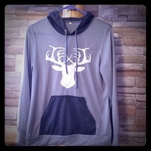 Deer Printed Light Weight Hoodie